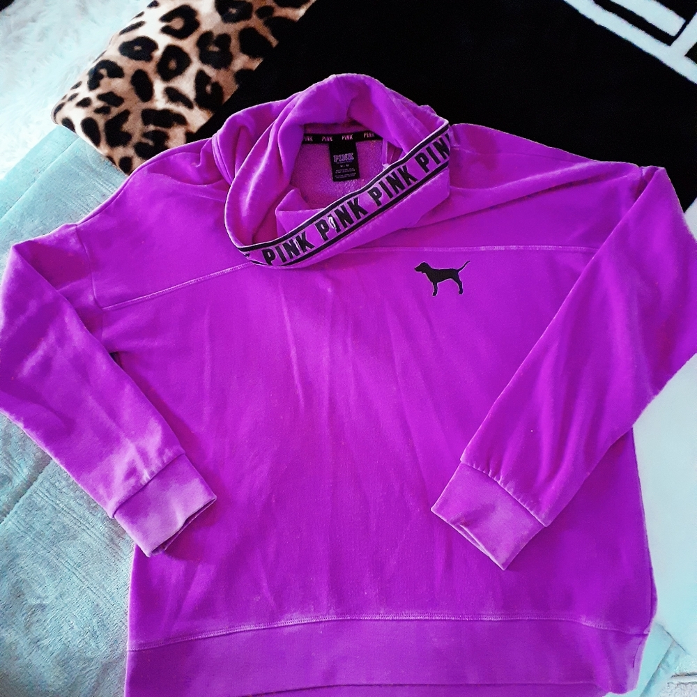 Pink cowl neck pull over